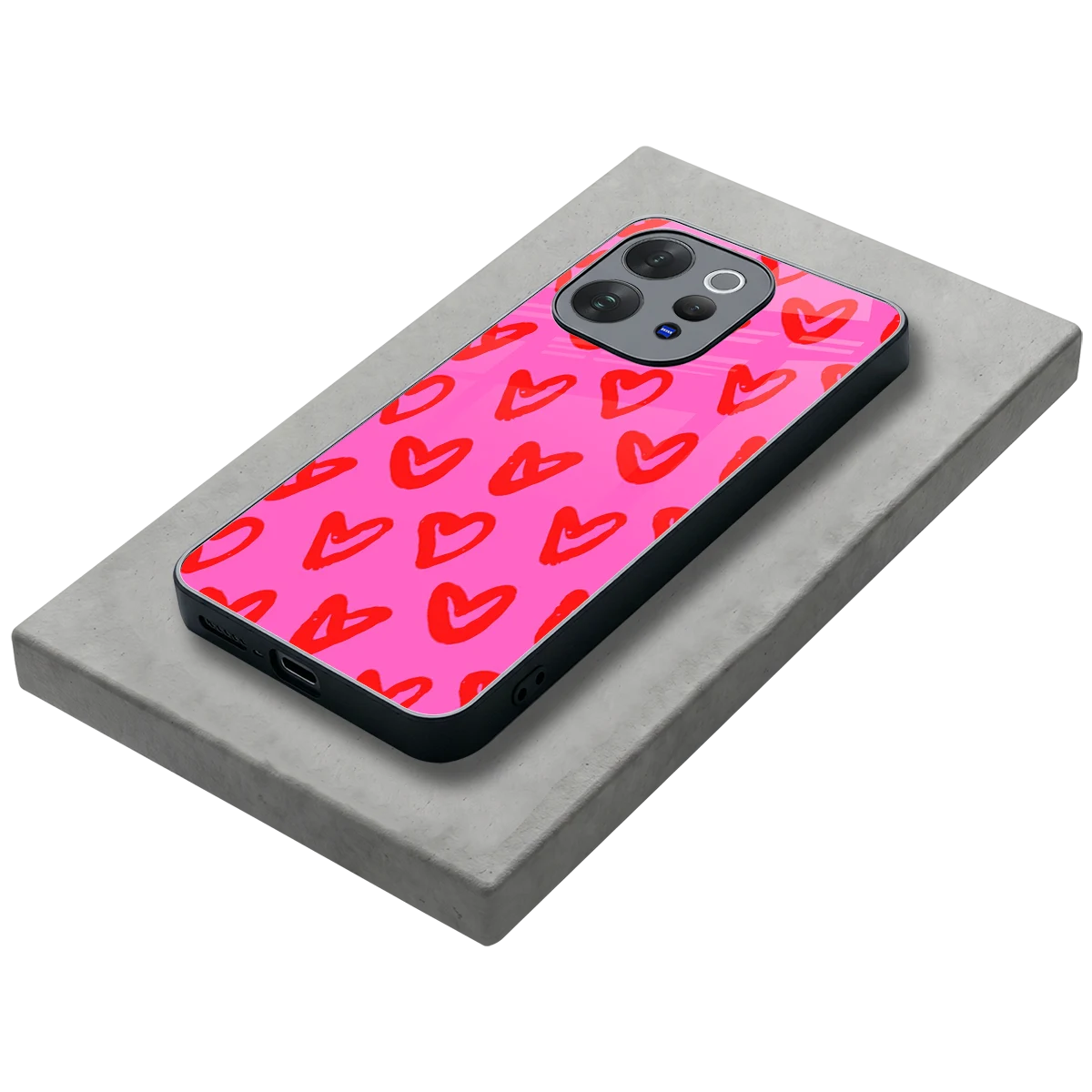 Heart Bloom stylish phone case for vivo v70 | glossy glass and slim fit