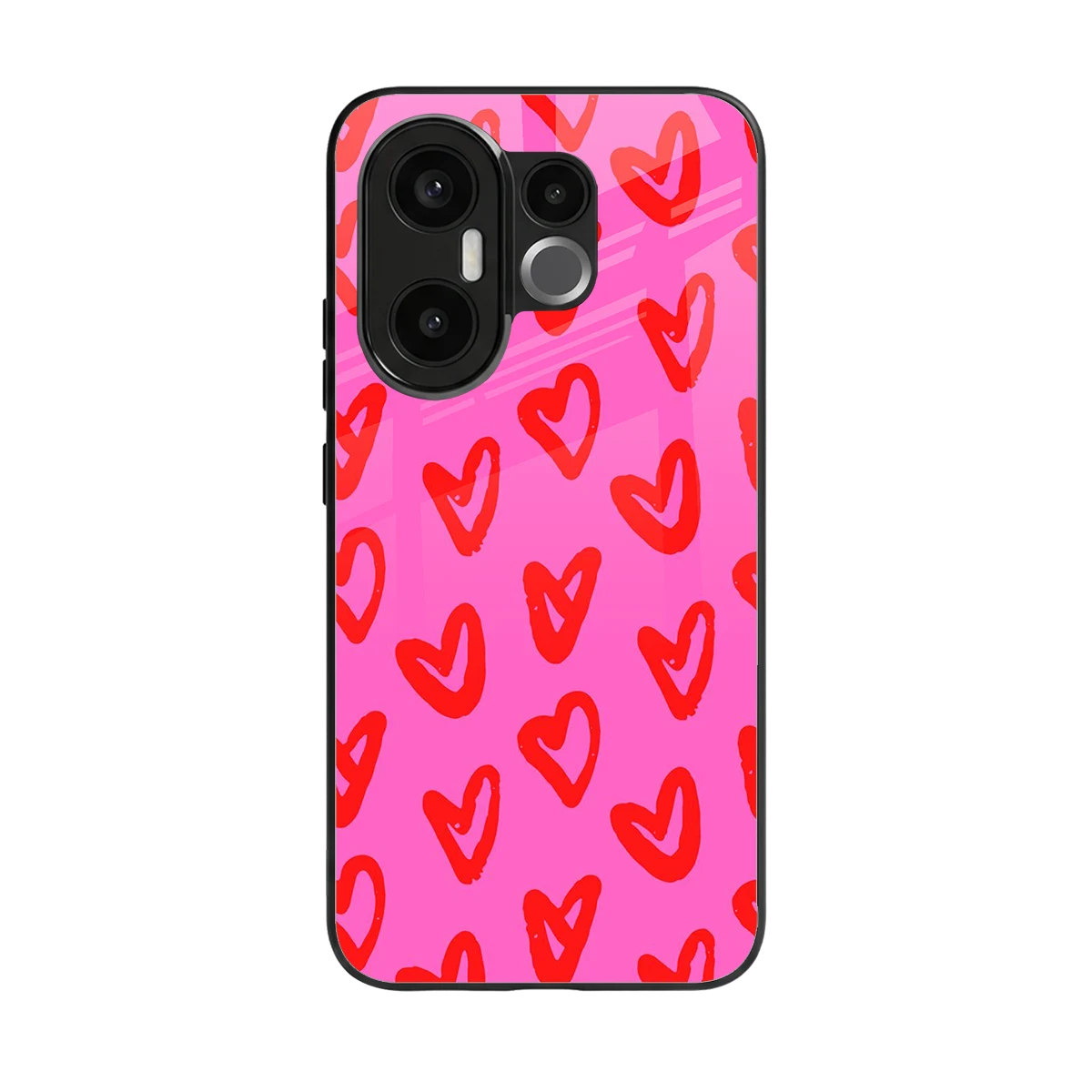 Heart Bloom back phone cover | glass case for vivo x200 fe