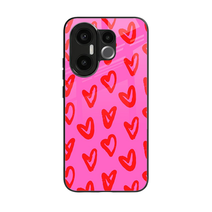 Heart Bloom back phone cover | glass case for vivo x200 fe