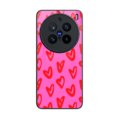 Heart Bloom back phone cover | glass case for vivo x200 pro