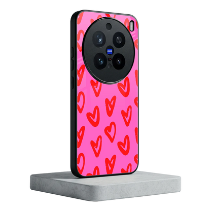 Heart Bloom vivo x200 pro mobile cover | shockproof glass phone case