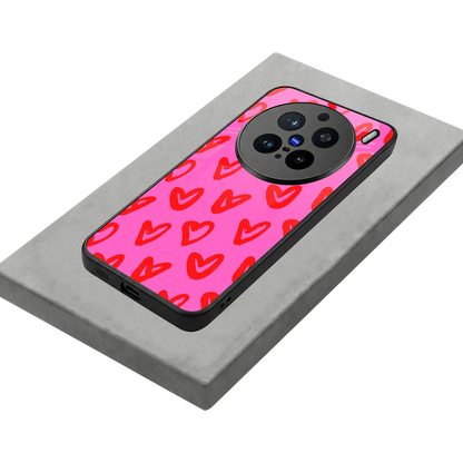 Heart Bloom stylish phone case for vivo x200 pro | glossy glass and slim fit