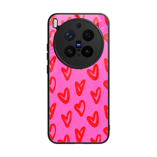 Heart Bloom back phone cover | glass case for vivo x300 pro
