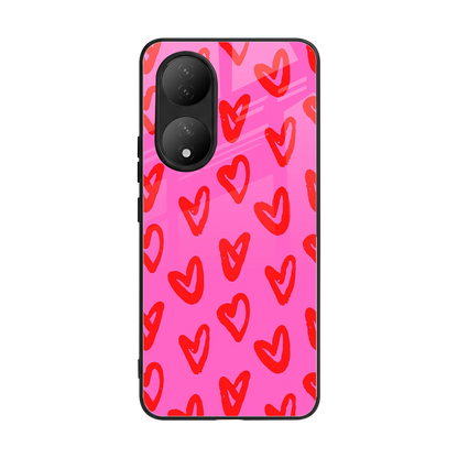 Heart Bloom back phone cover | glass case for Vivo-y100
