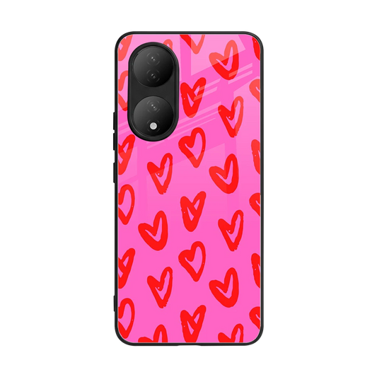Heart Bloom back phone cover | glass case for Vivo-y100