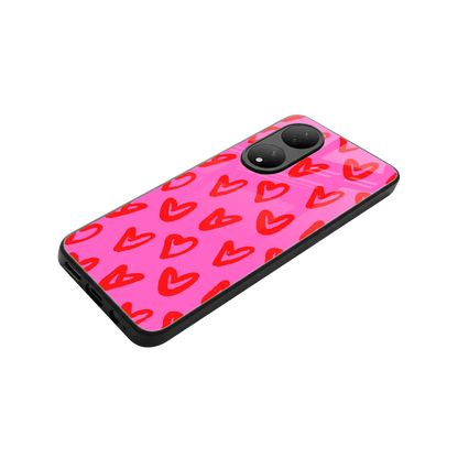 Heart Bloom stylish phone case for Vivo-y100 | glossy glass and slim fit