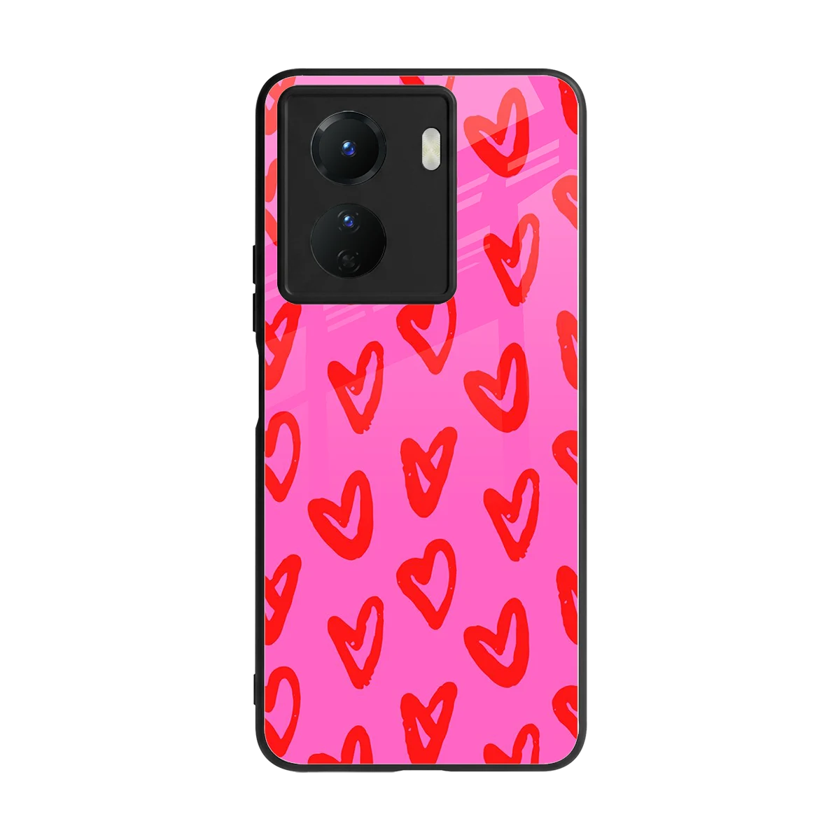 Heart Bloom back phone cover | glass case for vivo y16
