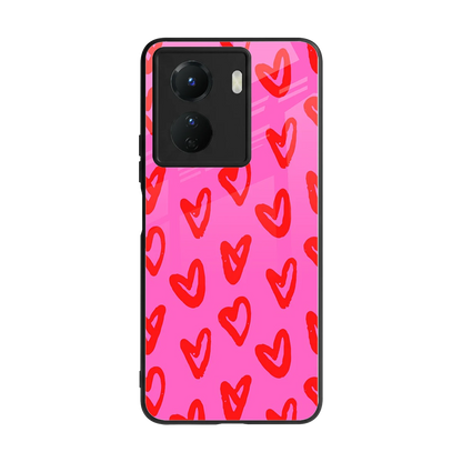 Heart Bloom back phone cover | glass case for vivo y16