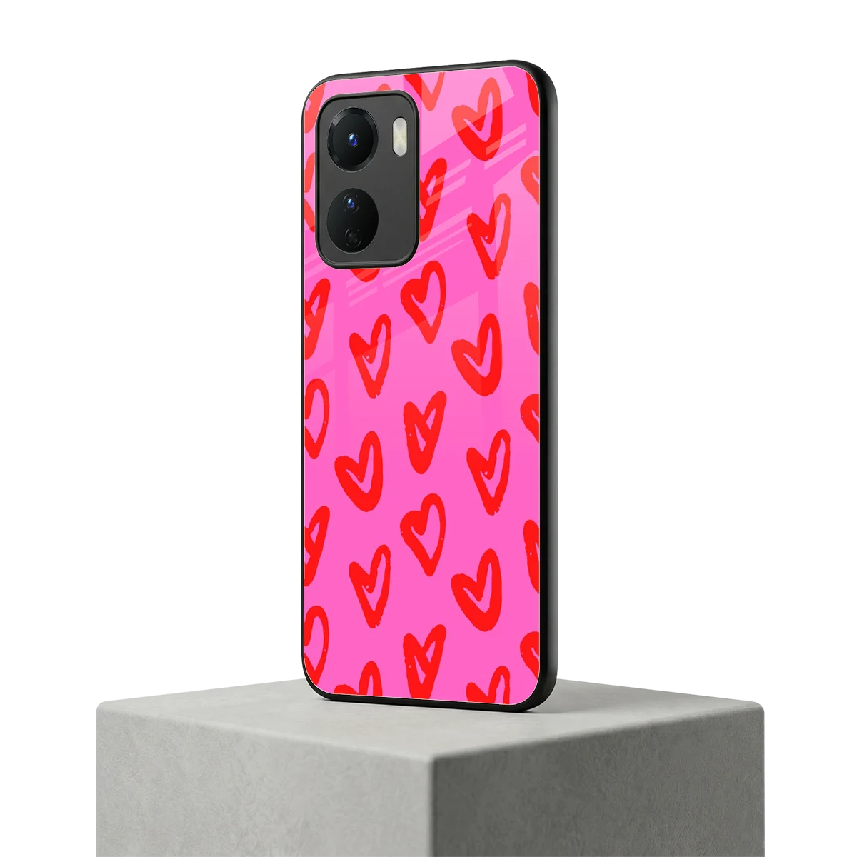 Heart Bloom vivo y16 mobile cover | shockproof glass phone case