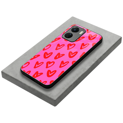 Heart Bloom stylish phone case for vivo y16 | glossy glass and slim fit
