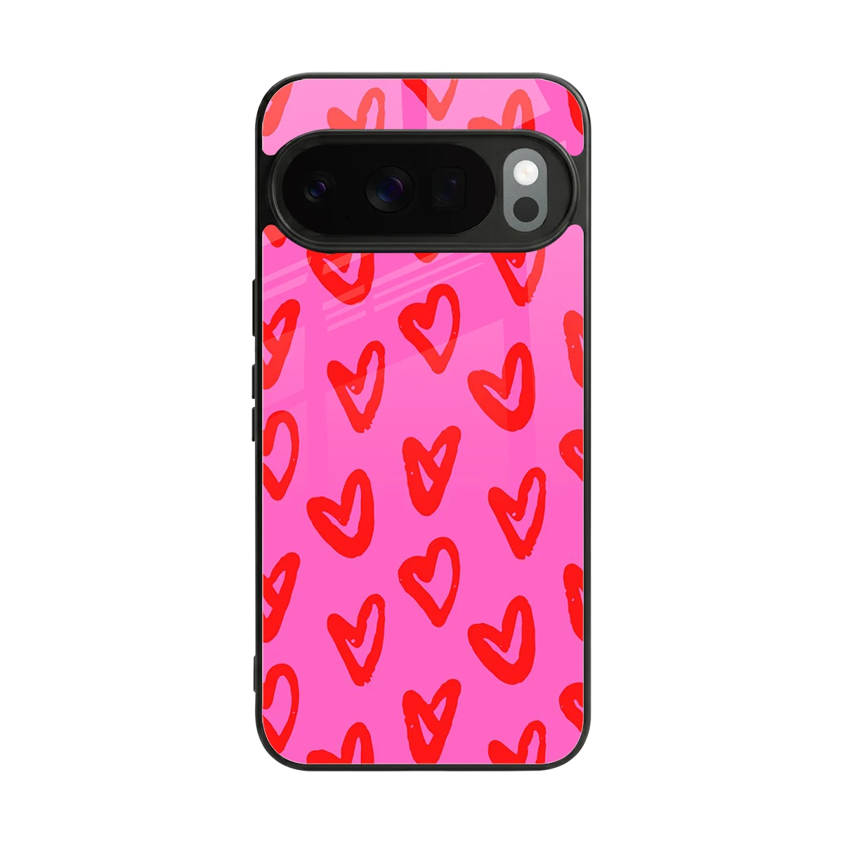 Heart Bloom back phone cover | glass case for google pixel 10 pro