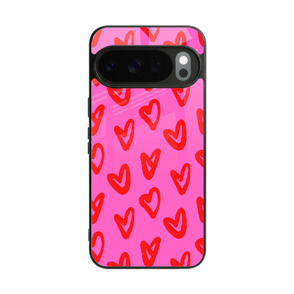 Heart Bloom back phone cover | glass case for google pixel 10 pro