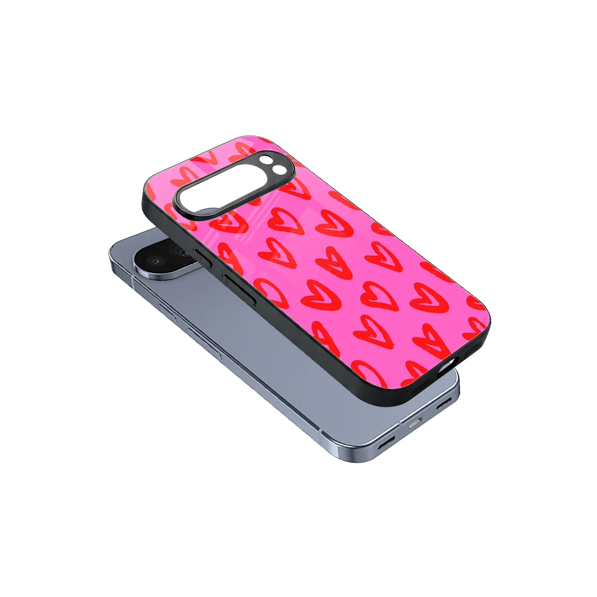 Heart Bloom sleek google pixel 10 pro cover with tempered glass back and TPU edges