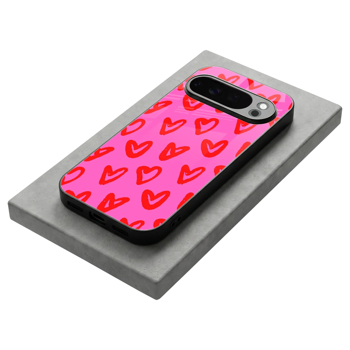 Heart Bloom stylish phone case for google pixel 10 pro | glossy glass and slim fit