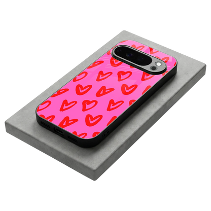 Heart Bloom stylish phone case for google pixel 10 pro | glossy glass and slim fit