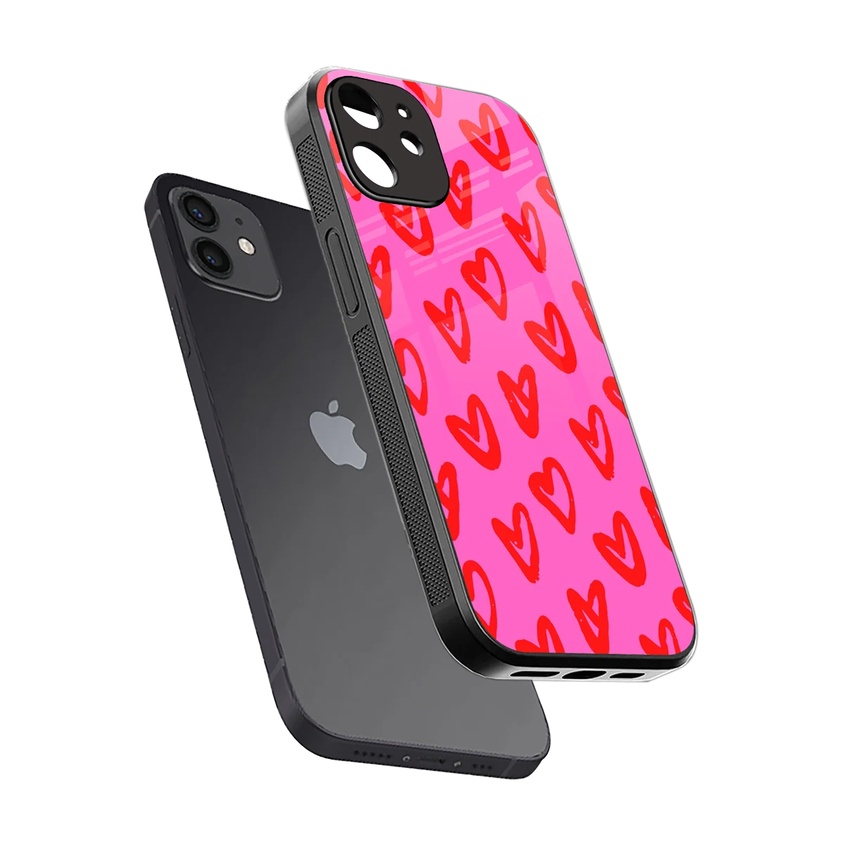Heart Bloom sleek iphone 12 cover with tempered glass back and TPU edges