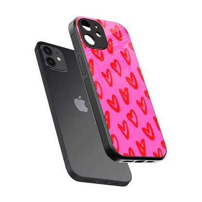 Heart Bloom sleek iphone 12 cover with tempered glass back and TPU edges