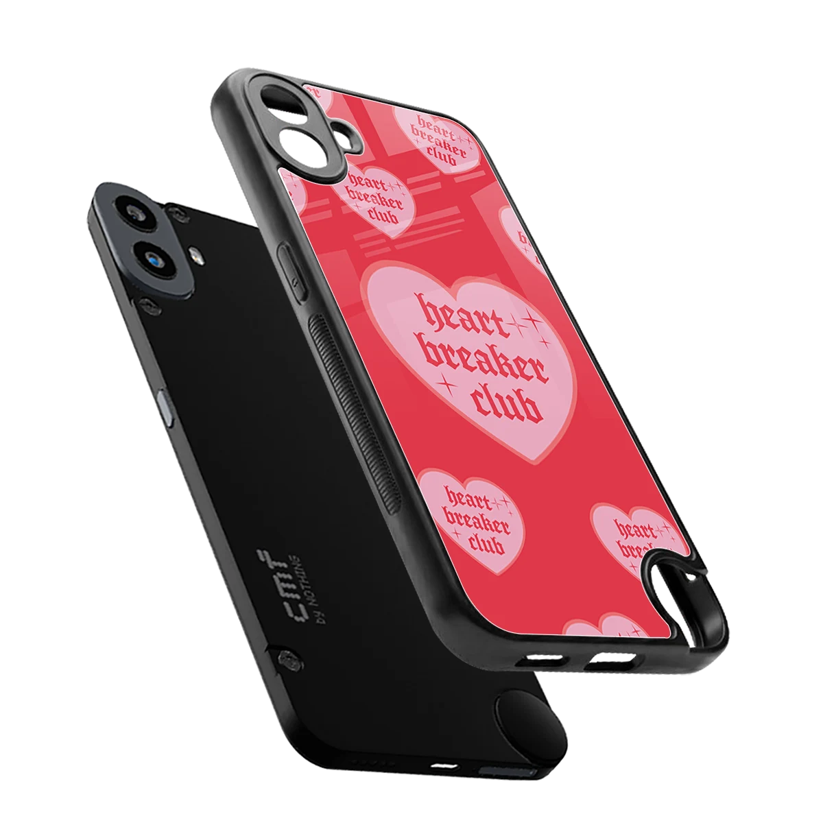 Heart Breaker Club sleek cmf nothing phone 1 cover with tempered glass back and TPU edges