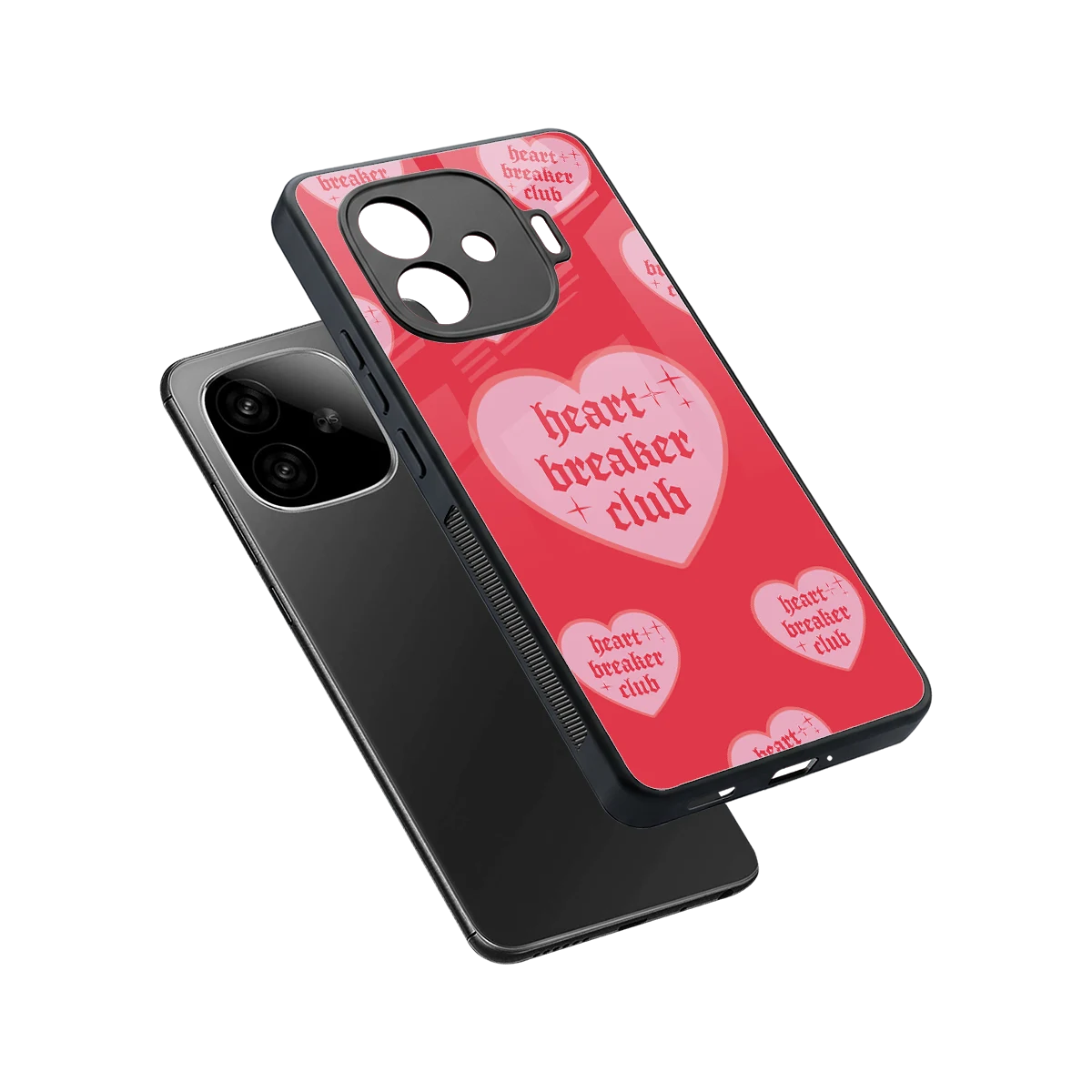 Heart Breaker Club sleek iqoo neo 10r 5g cover with tempered glass back and TPU edges