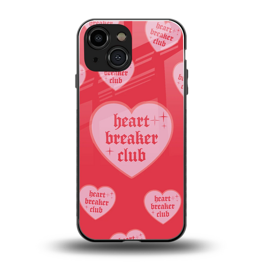 Heart Breaker Club back phone cover | glass case for iphone 13 mini