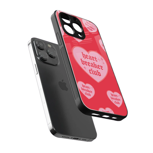 Heart Breaker Club sleek iphone 13 pro max cover with tempered glass back and TPU edges
