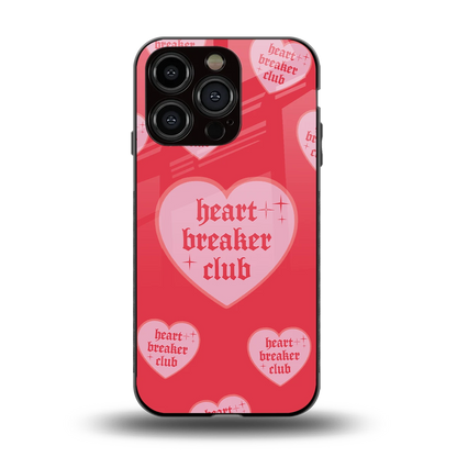 Heart Breaker Club back phone cover | glass case for iphone 13 pro
