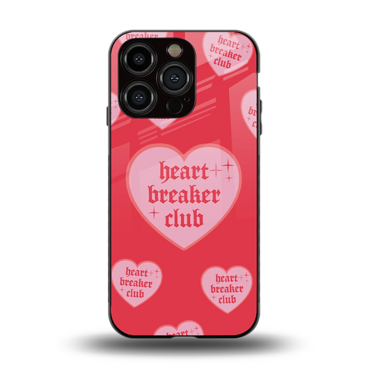 Heart Breaker Club back phone cover | glass case for iphone 13 pro