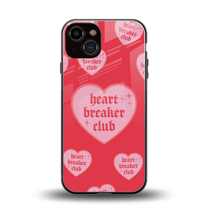 Heart Breaker Club back phone cover | glass case for iphone 14