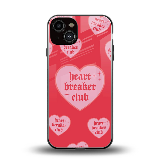 Heart Breaker Club back phone cover | glass case for iphone 14