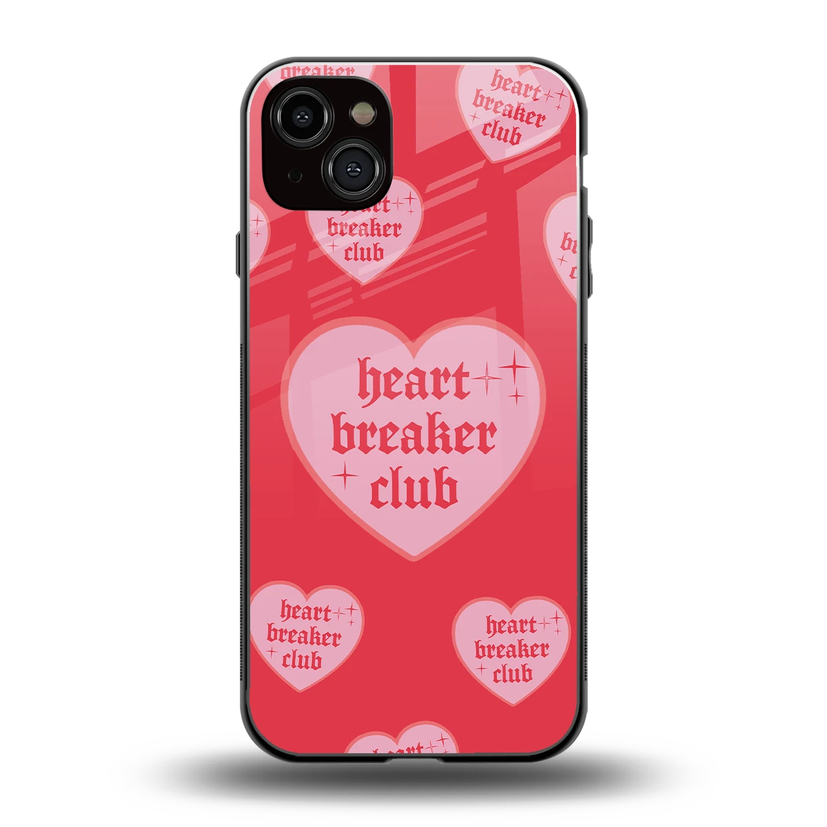 Heart Breaker Club back phone cover | glass case for iphone 15 plus
