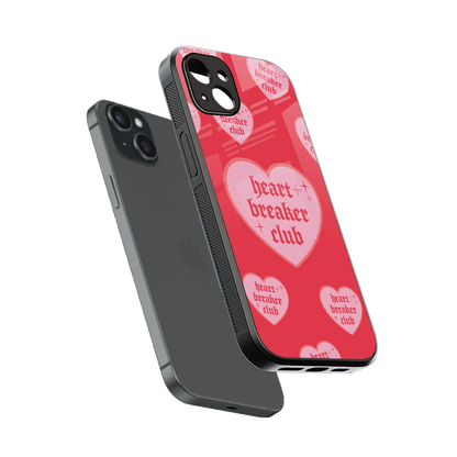 Heart Breaker Club sleek iphone 15 plus cover with tempered glass back and TPU edges