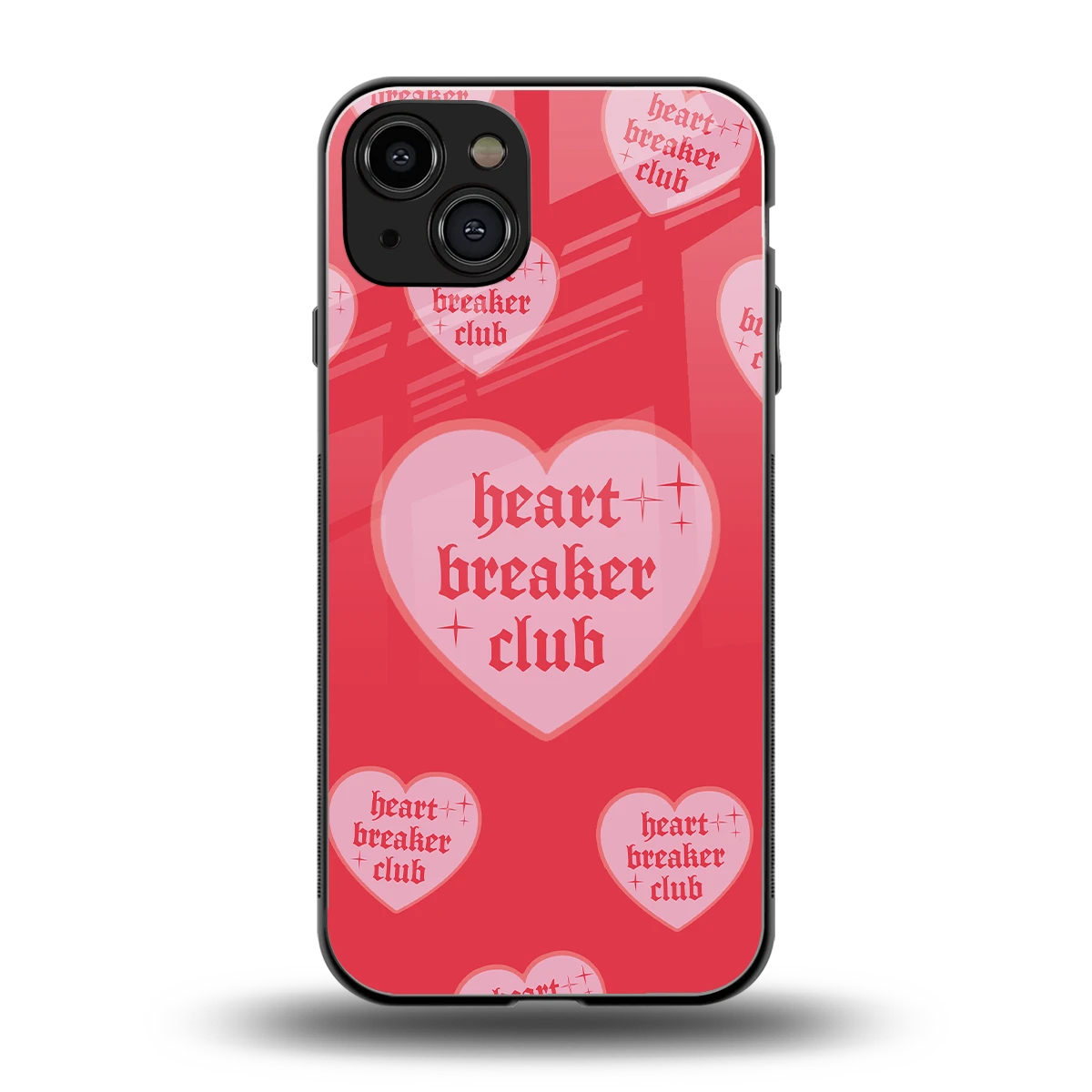 Heart Breaker Club back phone cover | glass case for iphone 15
