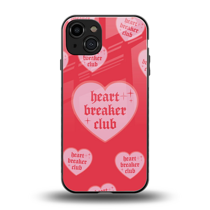 Heart Breaker Club back phone cover | glass case for iphone 15