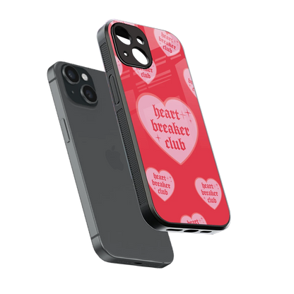 Heart Breaker Club sleek iphone 15 cover with tempered glass back and TPU edges