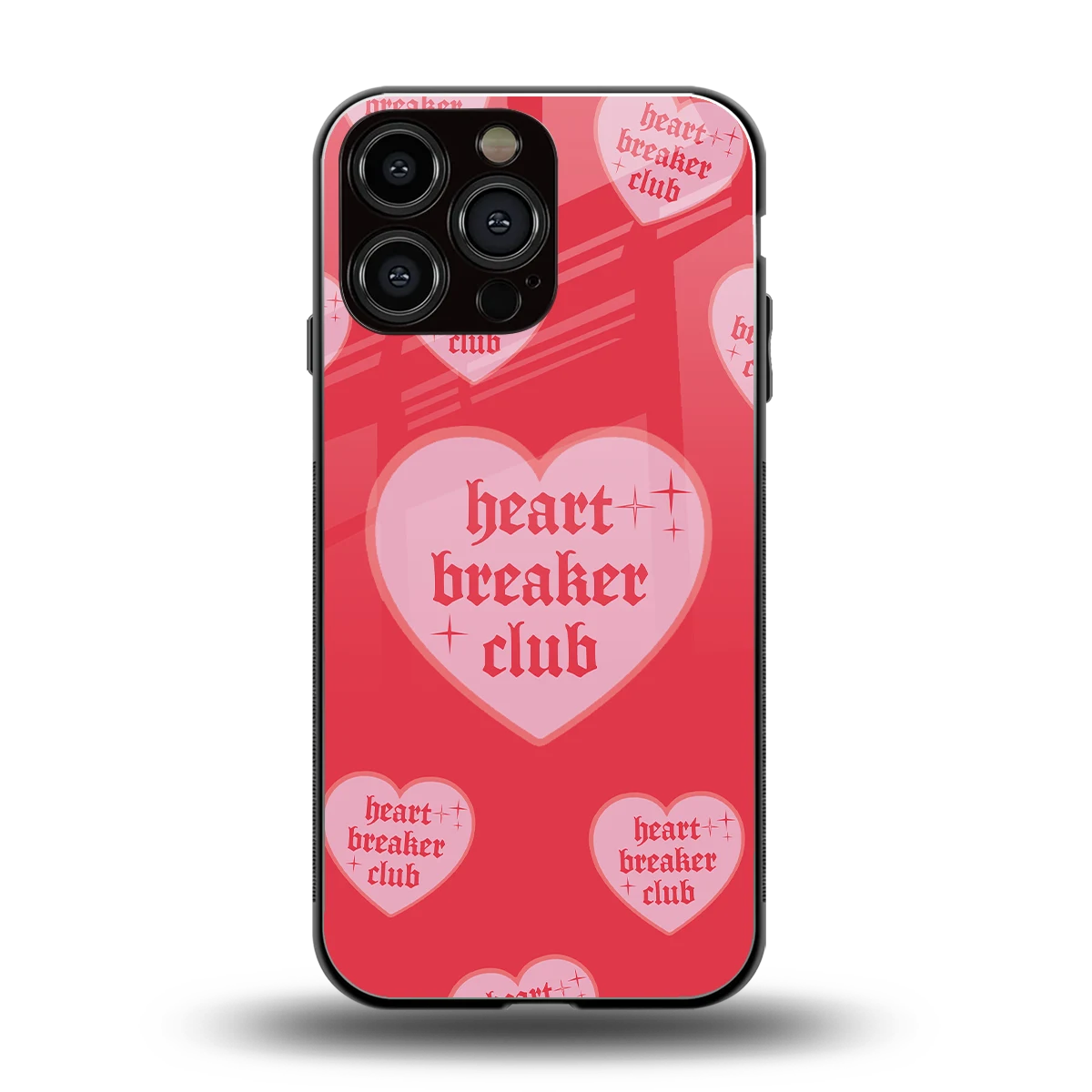 Heart Breaker Club back phone cover | glass case for iphone 16 pro max