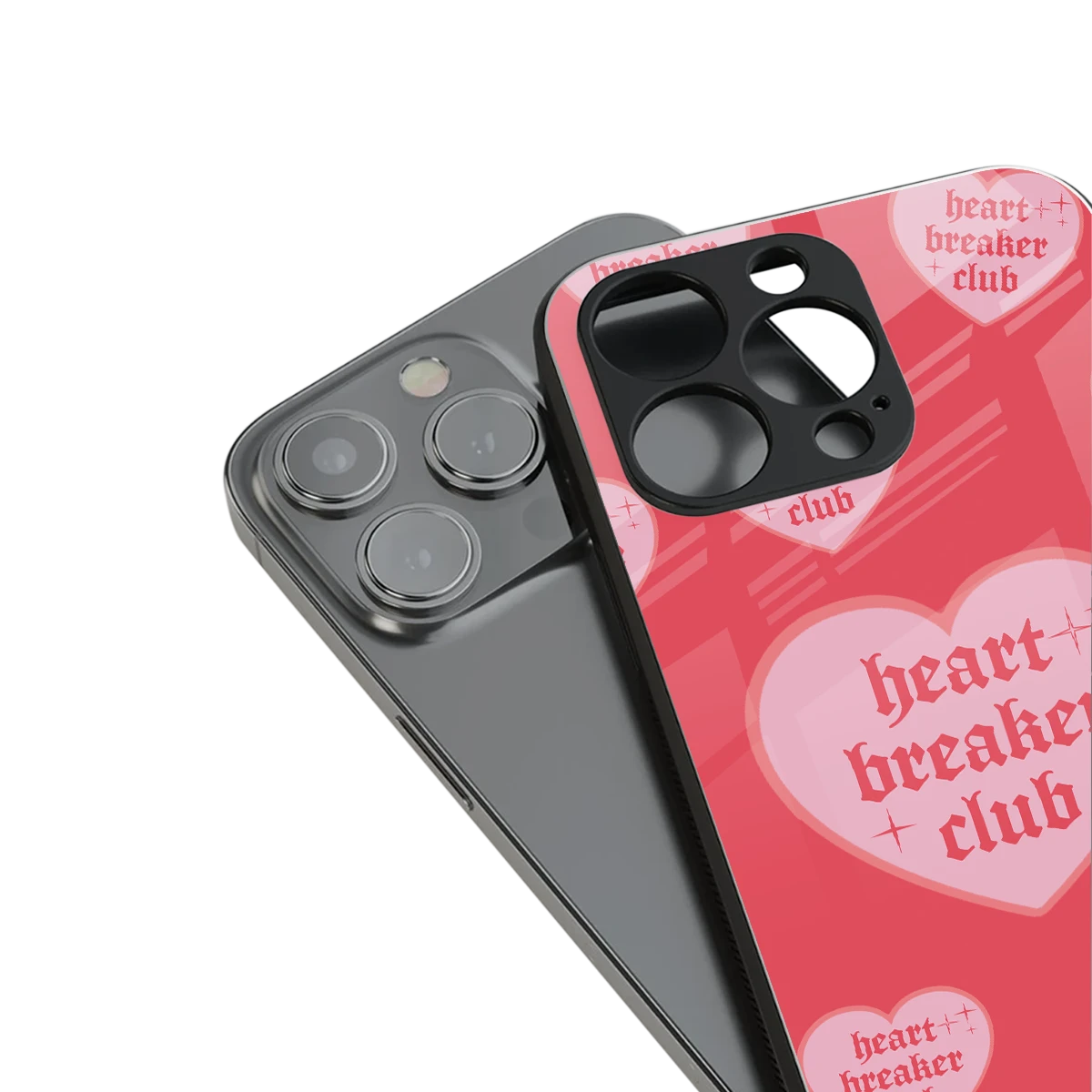 Heart Breaker Club stylish phone case for iphone 16 pro max | glossy glass and slim fit
