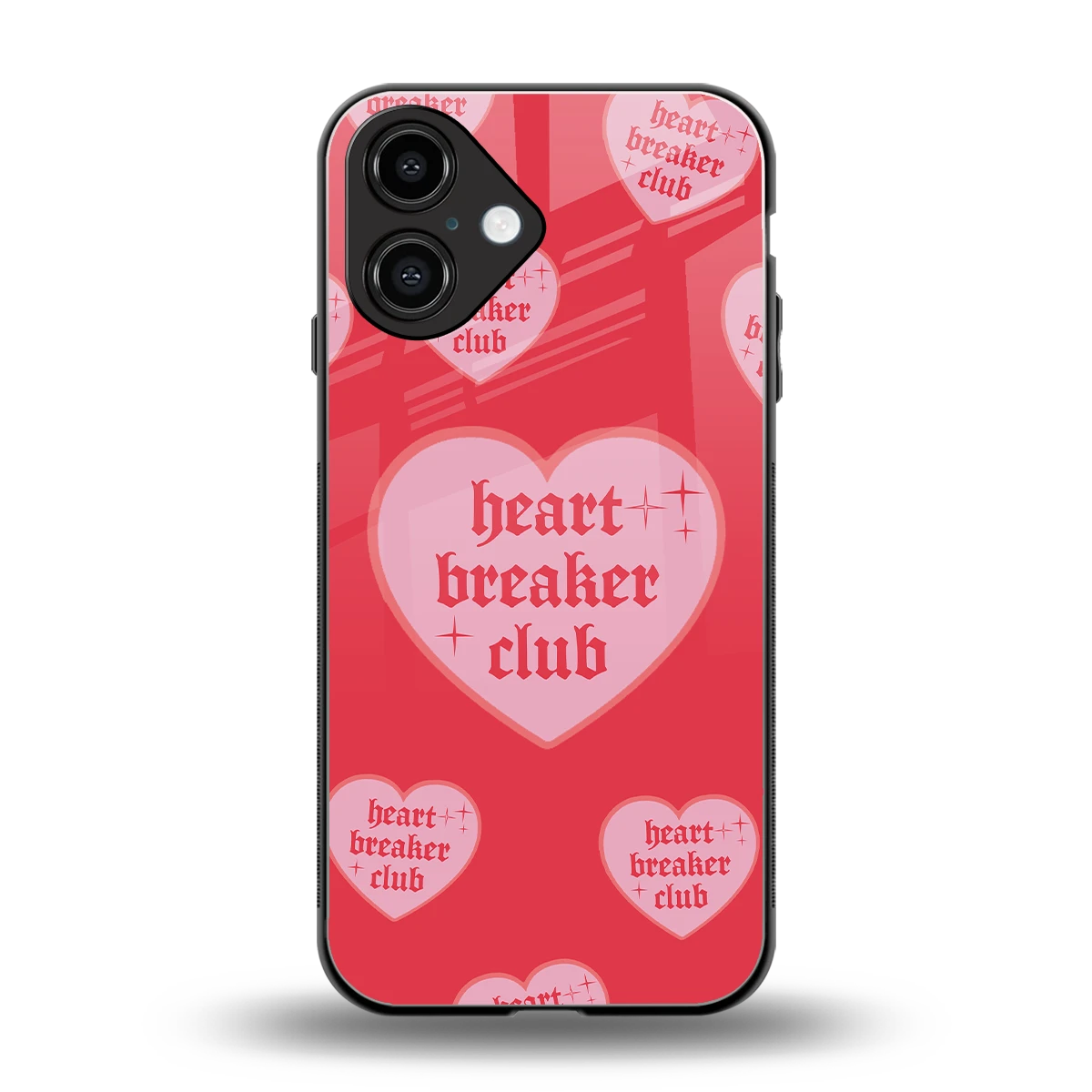 Heart Breaker Club back phone cover | glass case for iphone 16