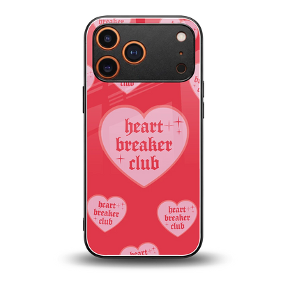 Heart Breaker Club back phone cover | glass case for iphone 17 pro