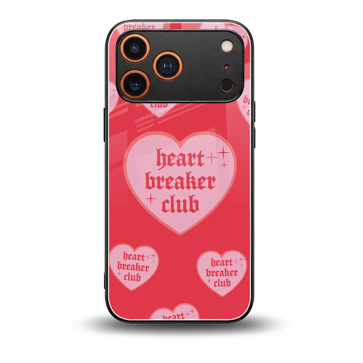 Heart Breaker Club back phone cover | glass case for iphone 17 pro max