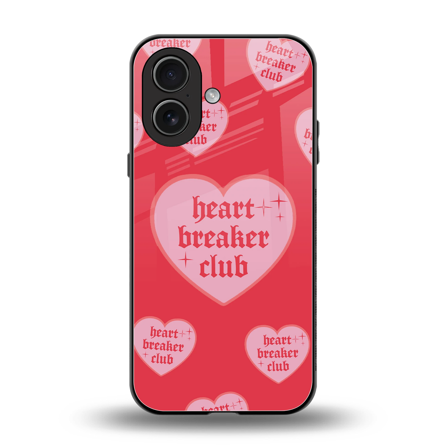 Heart Breaker Club back phone cover | glass case for iphone 17