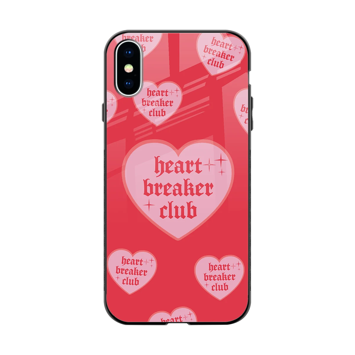 Heart Breaker Club back phone cover | glass case for iphone xs