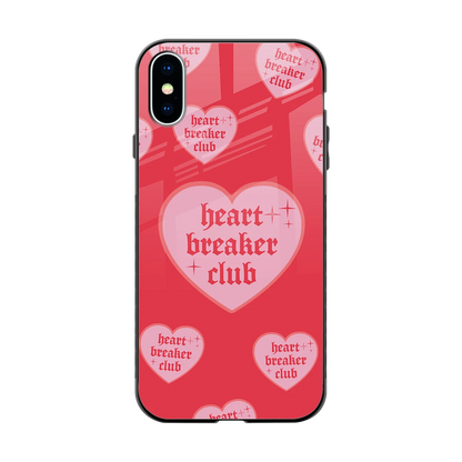 Heart Breaker Club back phone cover | glass case for iphone xs