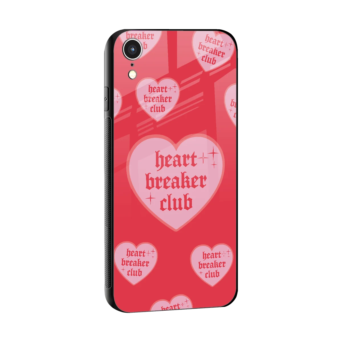 Heart Breaker Club sleek iphone xr cover with tempered glass back and TPU edges