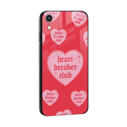 Heart Breaker Club sleek iphone xr cover with tempered glass back and TPU edges