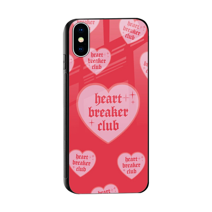 Heart Breaker Club sleek iphone xs cover with tempered glass back and TPU edges