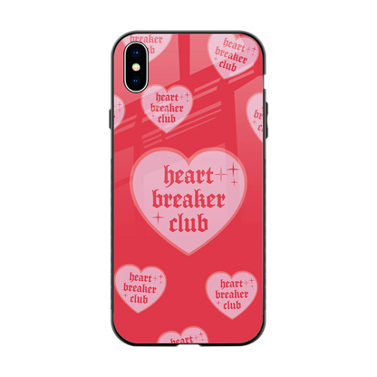 Heart Breaker Club back phone cover | glass case for iphone xs max