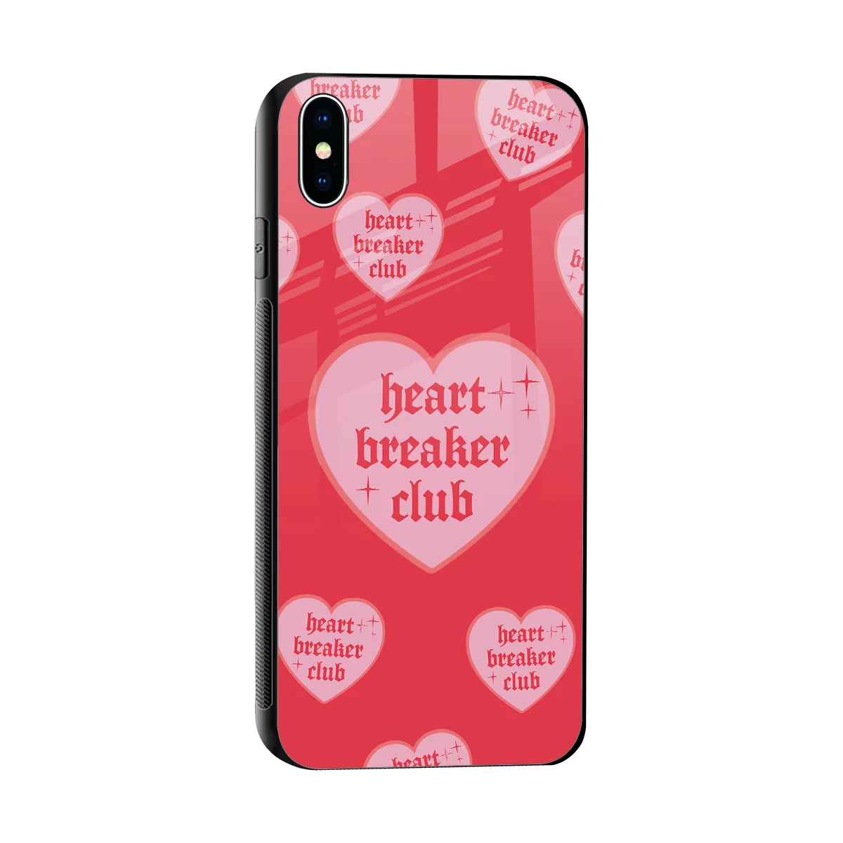 Heart Breaker Club sleek iphone xs max cover with tempered glass back and TPU edges