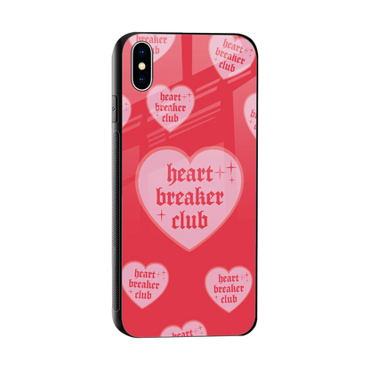 Heart Breaker Club sleek iphone xs max cover with tempered glass back and TPU edges