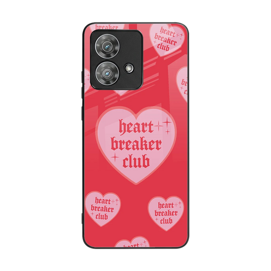 Heart Breaker Club back phone cover | glass case for motorola edge 40 neo 5g