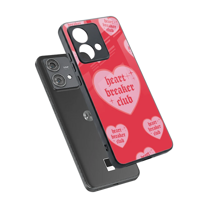 Heart Breaker Club sleek motorola edge 40 neo 5g cover with tempered glass back and TPU edges